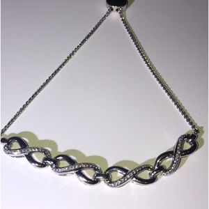 Sterling and Diamond bolo bracelet new in box